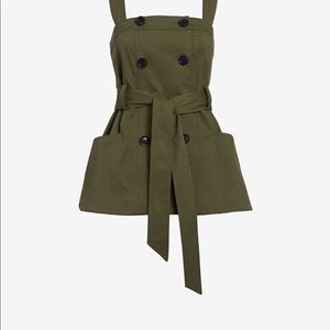 Marissa Webb XS green sleeveless trench NEW